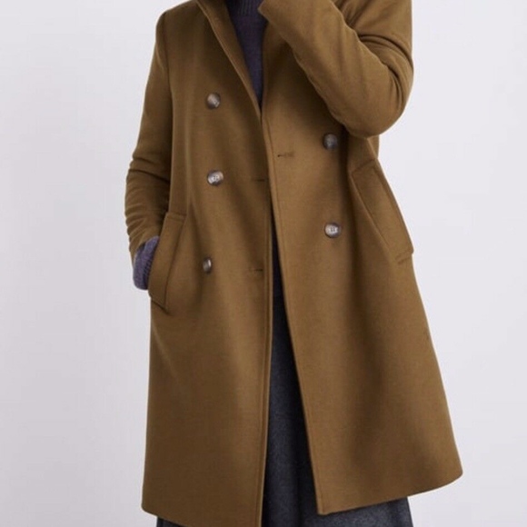 ❤️SOLD OUT ♥️ ZARA TOFFEE HIGH COLLAR BUTTONED COAT - Picture 5 of 8